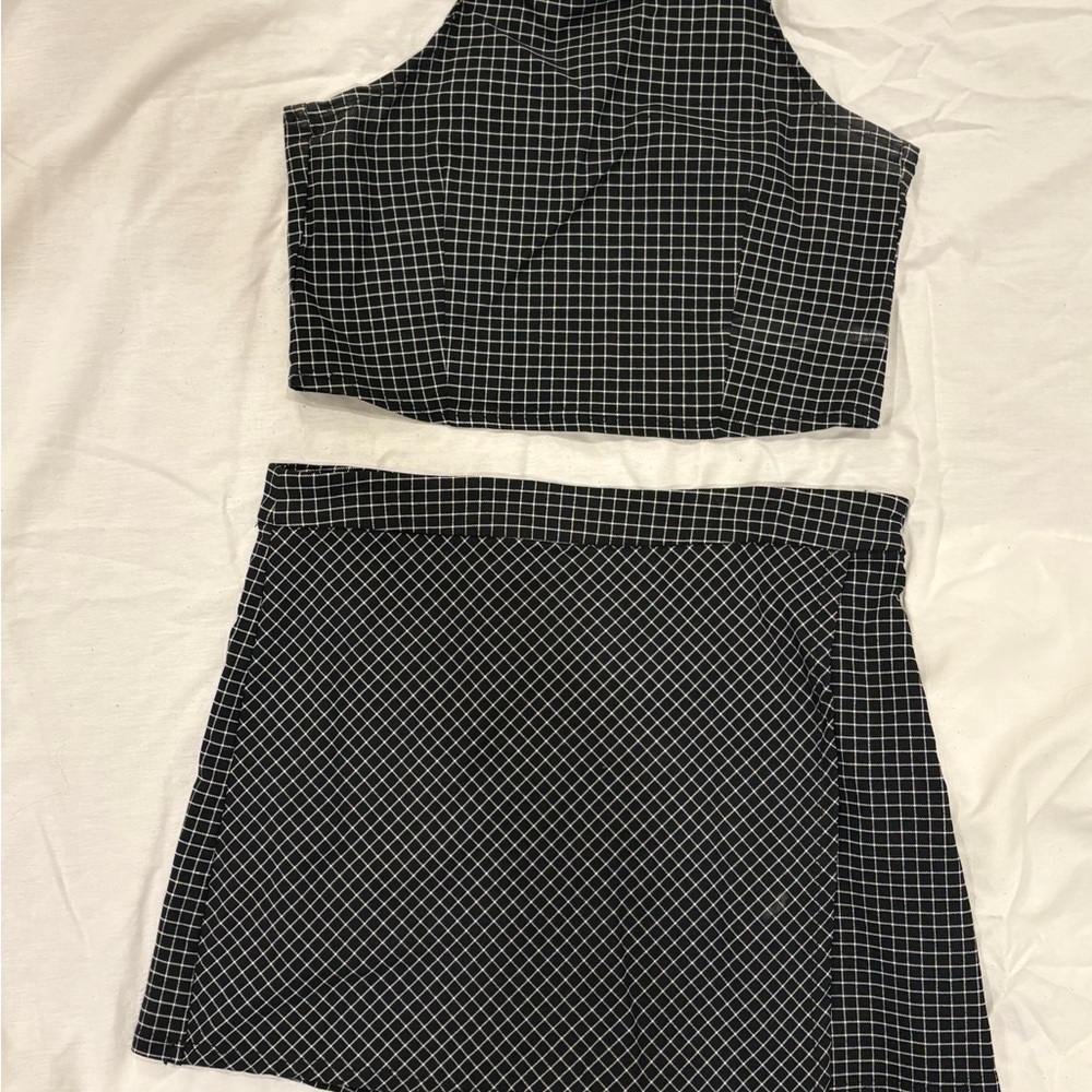 Black and White Checkered Skort set